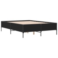 vidaXL Bettgestell Schwarz 135x190 cm Holzwerkstoff und Metall