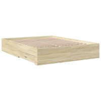 vidaXL Bettgestell mit Schubladen Sonoma-Eiche 160x200cm Holzwerkstoff