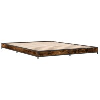 vidaXL Bettgestell R&auml;uchereiche 150x200 cm Holzwerkstoff und Metall