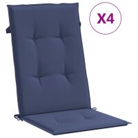 vidaXL Hochlehner-Auflagen 4 Stk. Marineblau Stoff