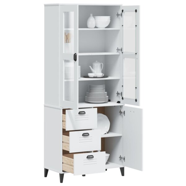 vidaXL Highboard VIKEN Wei&szlig; 80x40x190 cm Massivholz Kiefer