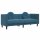 vidaXL Sofa mit Kissen 3-Sitzer Blau Samt