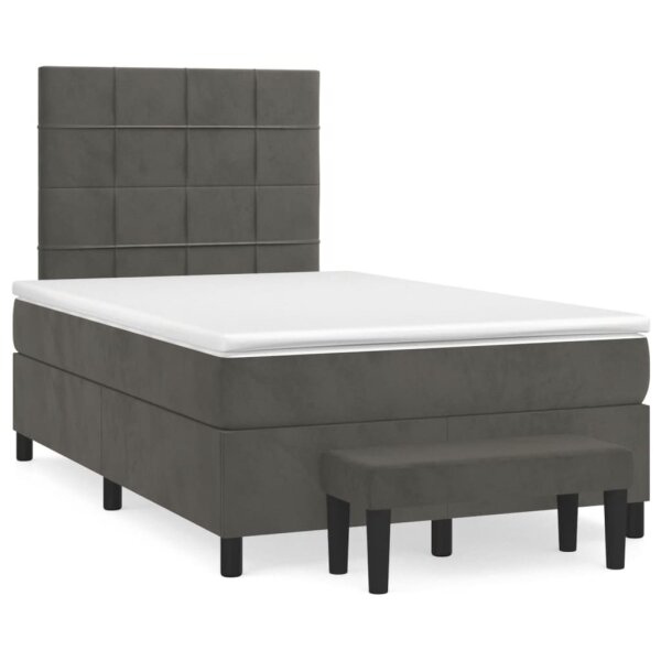 vidaXL Boxspringbett mit Matratze Dunkelgr&uuml;n 120x190 cm Samt