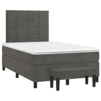 vidaXL Boxspringbett mit Matratze Dunkelgr&uuml;n 120x190 cm Samt