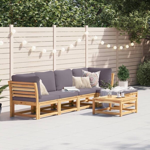 vidaXL 6-tlg. Garten-Lounge-Set mit Kissen Massivholz Akazie