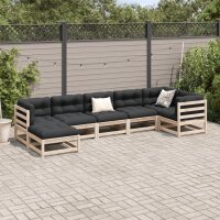 vidaXL 7-tlg. Garten-Sofagarnitur mit Kissen Massivholz Kiefer