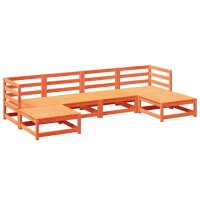 vidaXL 6-tlg. Garten-Sofagarnitur Wachsbraun Massivholz Kiefer