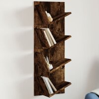 vidaXL Wand-B&uuml;cherregal mit 4 F&auml;chern R&auml;uchereiche 33x16x90 cm