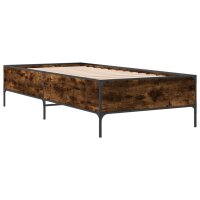 vidaXL Bettgestell R&auml;uchereiche 75x190 cm Holzwerkstoff und Metall