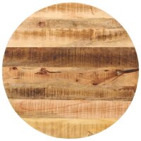 vidaXL Tischplatte &Oslash; 90x3,8 cm Rund Raues Massives Mangoholz