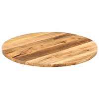 vidaXL Tischplatte &Oslash; 90x3,8 cm Rund Raues Massives Mangoholz