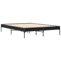 vidaXL Bettgestell Schwarz 120x190 cm Holzwerkstoff und Metall