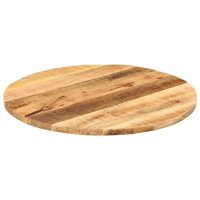 vidaXL Tischplatte &Oslash; 70x1,5 cm Rund Raues Massives Mangoholz