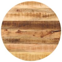 vidaXL Tischplatte &Oslash; 80x3,8 cm Rund Raues Massives Mangoholz