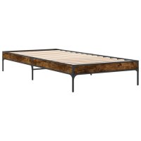 vidaXL Bettgestell R&auml;uchereiche 90x200 cm Holzwerkstoff und Metall