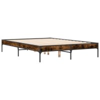 vidaXL Bettgestell R&auml;uchereiche 140x190 cm Holzwerkstoff und Metall