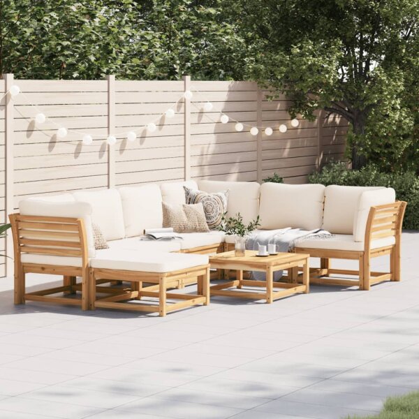 vidaXL 8-tlg. Garten-Lounge-Set mit Kissen Massivholz Akazie