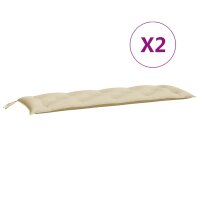 vidaXL Gartenbank-Auflagen 2 Stk. Beige 150x50x7 cm Oxford-Gewebe