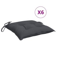 vidaXL Stuhlkissen 6 Stk. Anthrazit 40x40x7 cm Oxford-Gewebe