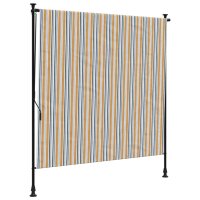 vidaXL Au&szlig;enrollo Gelb und Wei&szlig; 150x270 cm Stoff und Stahl