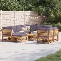 vidaXL 10-tlg. Garten-Lounge-Set mit Kissen Massivholz...