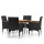 vidaXL 5-tlg. Bistro-Set Poly-Rattan und Massivholz Schwarz