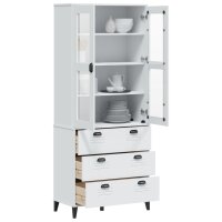 vidaXL Highboard VIKEN Wei&szlig; 80x40x190 cm Massivholz Kiefer