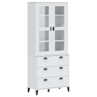 vidaXL Highboard VIKEN Wei&szlig; 80x40x190 cm Massivholz Kiefer