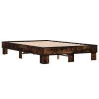 vidaXL Bettgestell R&auml;uchereiche 140x190 cm Holzwerkstoff und Metall