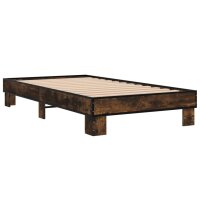 vidaXL Bettgestell R&auml;uchereiche 90x190 cm Holzwerkstoff und Metall