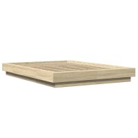 vidaXL Bettgestell Sonoma-Eiche 140x190 cm Holzwerkstoff