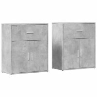 vidaXL Sideboards 2 Stk. Betongrau 60x31x70 cm Holzwerkstoff