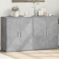 vidaXL Sideboards 2 Stk. Betongrau 60x31x70 cm Holzwerkstoff