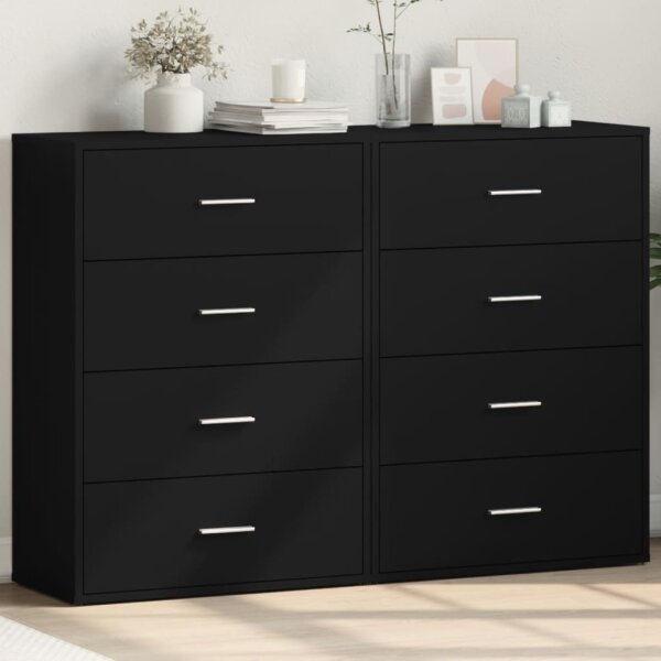 vidaXL Sideboards 2 Stk. Schwarz 60x31x84 cm Holzwerkstoff