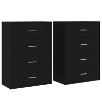 vidaXL Sideboards 2 Stk. Schwarz 60x31x84 cm Holzwerkstoff