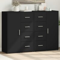 vidaXL Sideboards 2 Stk. Schwarz 60x31x84 cm Holzwerkstoff