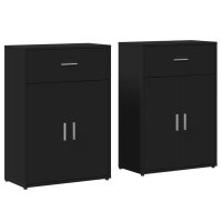 vidaXL Sideboards 2 Stk. Schwarz 60x30x84 cm Holzwerkstoff