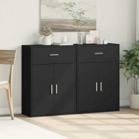 vidaXL Sideboards 2 Stk. Schwarz 60x30x84 cm Holzwerkstoff