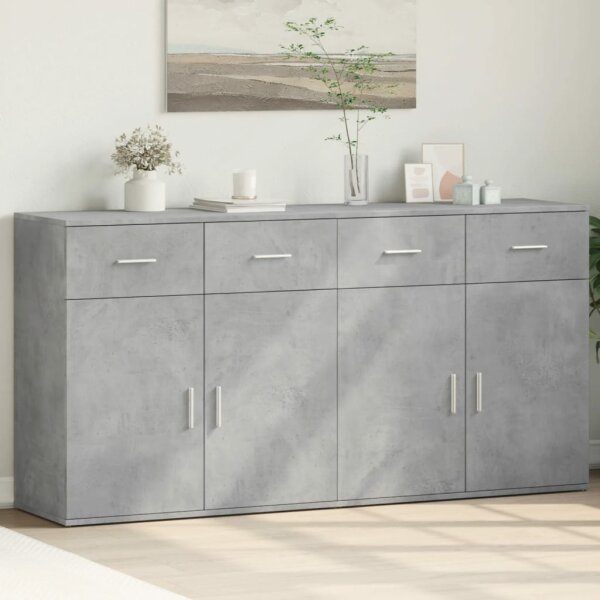 vidaXL Sideboards 2 Stk. Betongrau 79x38x80 cm Holzwerkstoff