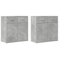 vidaXL Sideboards 2 Stk. Betongrau 79x38x80 cm Holzwerkstoff