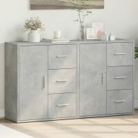 vidaXL Sideboards 2 Stk. Betongrau 60x31x70 cm Holzwerkstoff