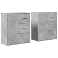 vidaXL Sideboards 2 Stk. Betongrau 60x31x70 cm Holzwerkstoff