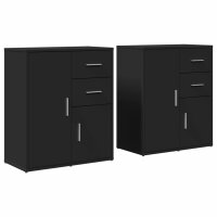 vidaXL Sideboards 2 Stk. Schwarz 60x31x70 cm Holzwerkstoff