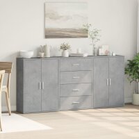 vidaXL Sideboards 3 Stk. Betongrau 60x31x84 cm Holzwerkstoff