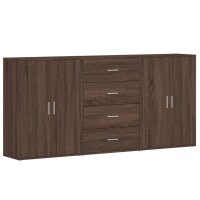 vidaXL Sideboards 3 Stk. Braun Eichen-Optik 60x31x84 cm Holzwerkstoff