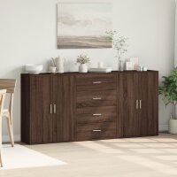 vidaXL Sideboards 3 Stk. Braun Eichen-Optik 60x31x84 cm Holzwerkstoff