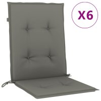 vidaXL Niedriglehner-Auflagen 6 Stk. Dunkelgrau 100x50x4 cm Stoff