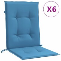 vidaXL Niedriglehner-Auflagen 6 Stk. Melange Blau 100x50x4 cm Stoff