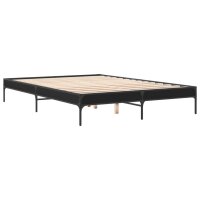 vidaXL Bettgestell Schwarz 160x200 cm Holzwerkstoff und Metall