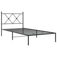 vidaXL Bettgestell mit Kopfteil Metall Schwarz 90x190 cm